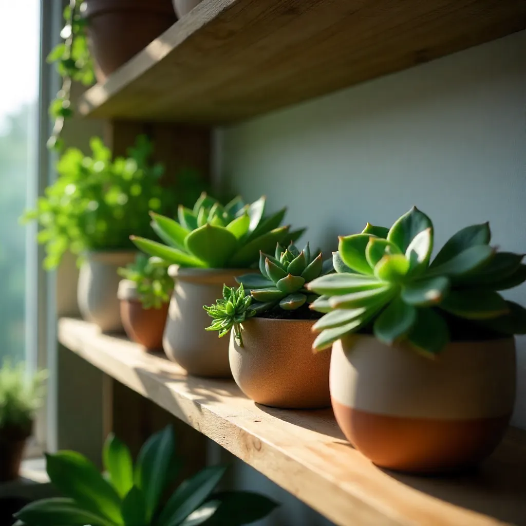 Closeup of lush green leaves