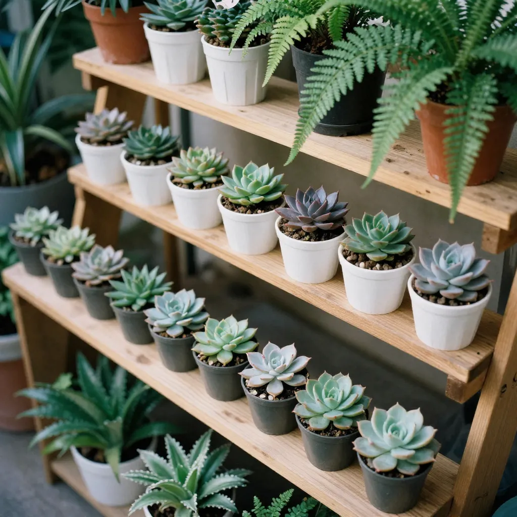 People potting plants at a workshop